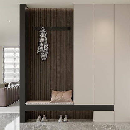 Yutianli PVC Slat Wall Panel Peel and Stick 118"x 15.7" Faux Wood Slat Panel - Image 4