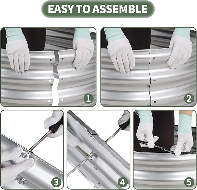 1MORE Galvanized Raised Garden Bed- Planter Garden Boxes Outdoor, Raised Beds for Gardening, 6x3x1ft Metal Garden Bed Kit for Vegetables Flower, Planter Raised Bed with Protective Tape & Tools.Silver