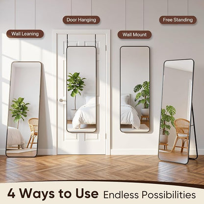 Antok 58"x20" Over the Door Mirror, Full Length Mirror Door Hanging - Image 8