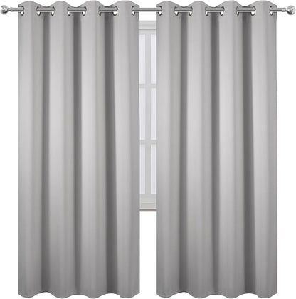 LEMOMO Light Grey Thermal Blackout Curtains/52 x 72 Inch/Set of 2 Panels Room - Image 2