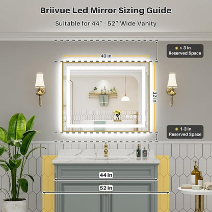 40x32 Inch LED Bathroom Mirror - Image 2