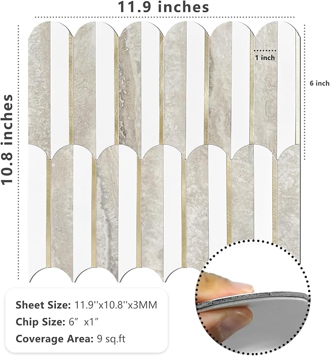 Vamos Tile Peel and Stick Backsplash Seamless Tile, 1-Sheet Stick on Backsplash - Image 5