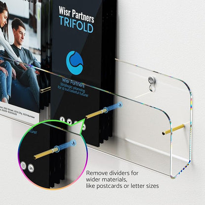 HIIMIEI Brochure Holder Wall Mount, Pamphlet Display Stand - Image 2