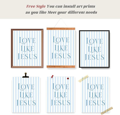 LARTSFRO Coquette Blue Bow Jesus Wall Art Decor Posters, Light Blue Bow - Image 4