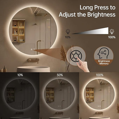 LOVESPEJO 24 Inch Round Backlit Bathroom Mirror - Image 6