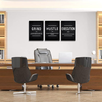 KAWAHONE Canvas Painting Wall Art, Grind Hustle Execution Motivational Wall Art - Image 5