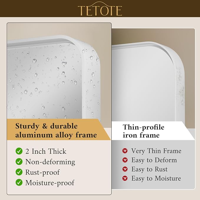TETOTE 40 x 30 White Frame Mirror - Image 2