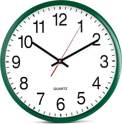 Bernhard Products Hunter Green Wall Clock, Silent Non Ticking by BernhardProducts