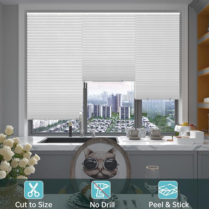 Changshade 6 Pack Temporary Shades, Pleated Paper Blinds - Image 5