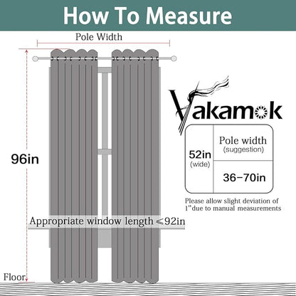 Yakamok Completely Blackout Curtains 2 Thick Layers Thermal Insulated Drapes - Image 8