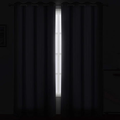 LEMOMO Blackout Curtains 66 x 84 inch/Grey Curtains Set of 2 Panels/Thermal - Image 3