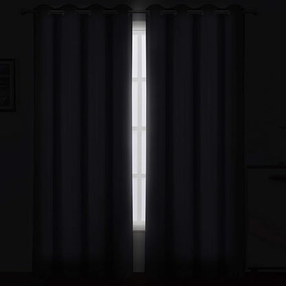 LEMOMO Blackout Curtains 52 x 84 Inch Long Grey Curtains Set of 2 Panels - Image 3