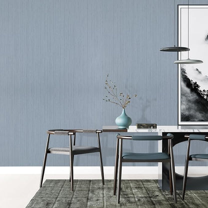 Grasscloth Peel and Stick Wallpaper Grey Blue 15.74" x 472.44" Modern Textured - Image 6