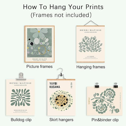 KBKBART 9 PCS Sage Green Wall Art - Image 3