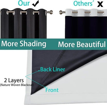 Yakamok 100% Blackout Curtains 96 Inches Long, 2 Thick Layers Heat and Full - Image 5