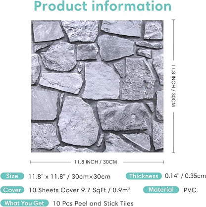 Commomy 3D Faux Stone Peel and Stick Wall Tiles - Image 7