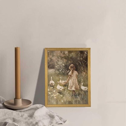 Wood Framed Canvas Wall Art, Vintage Girl - Image 6