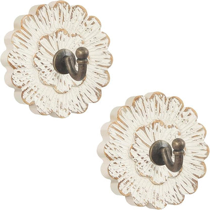 Weysat 2 Pcs Vintage Hooks for Wall Wood Farmhouse Towel Hooks Shabby Chic Wall by Weysat