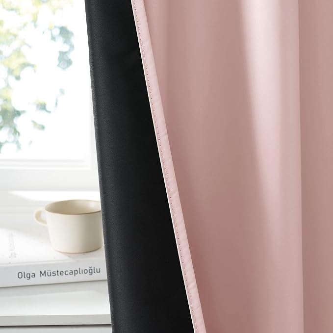 RYB HOME Bedroom Blackout Curtains 72 inches Long, 100% Blackout Thermal - Image 3