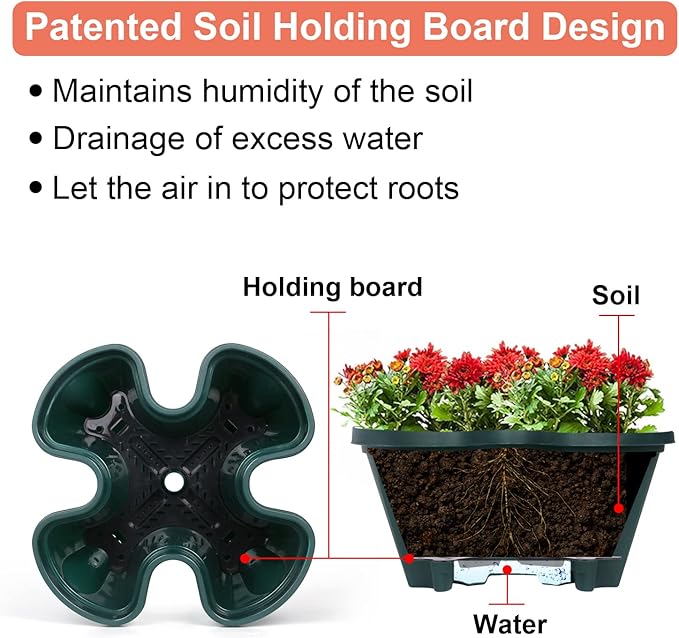 Vertical Planter 6 Tier Stackable Planters Garden Planters Strawberry Herb Flower and Vegetable Planter Indoor Outdoor Gardening Pots with Removable Wheels and Tools 2-Pack