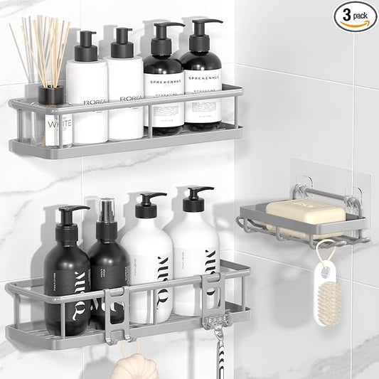 YASONIC Shower Caddy Adhesive, No Drill Bathroom Shower Organizers, by YASONIC