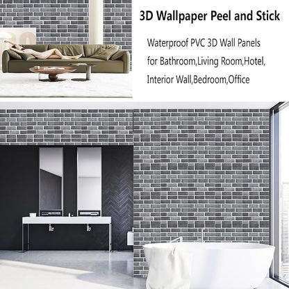 3D Wall Panels Peel and Stick, 3D Brick Wallpaper Peel and Stick, 10 Pack - Image 7