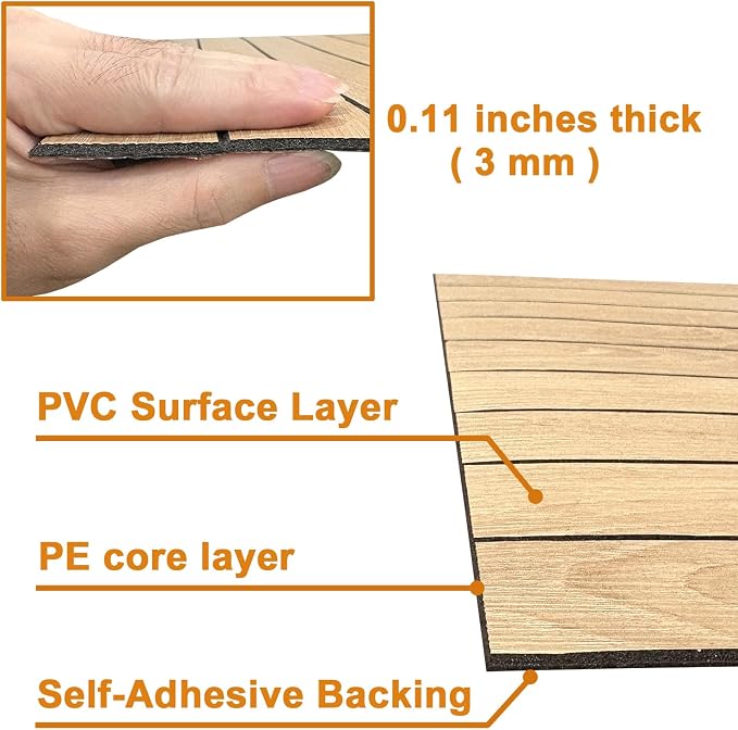 Yutianli PVC Slat Wall Panel Peel and Stick 118"x 15.7" Faux Wood Slat Panel - Image 7
