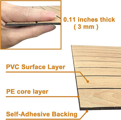 Yutianli PVC Slat Wall Panel Peel and Stick 118"x 15.7" Faux Wood Slat Panel - Image 7