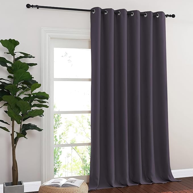 NICETOWN Room Divider Curtain 132 Inches Long, Wide Blackout Sliding Door - Image 7