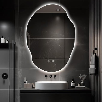 LED Bathroom Mirror with Lights, 25x35 in Asymmetrical Led Bathroom Mirror by Unknown
