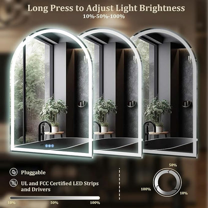 BEAUTYPEAK LED Arch Bathroom Mirrors - Image 5