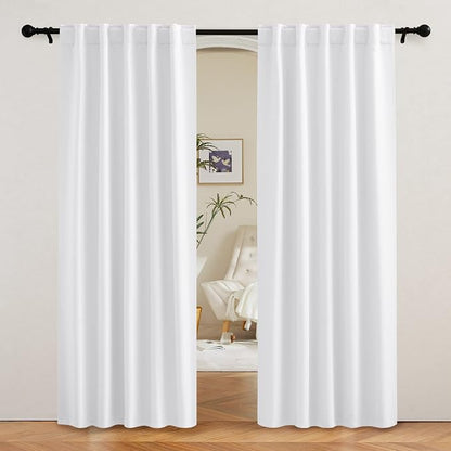 RYB HOME White Curtains for Living Room, Privacy Thermal Insulating Window by RYBHOME