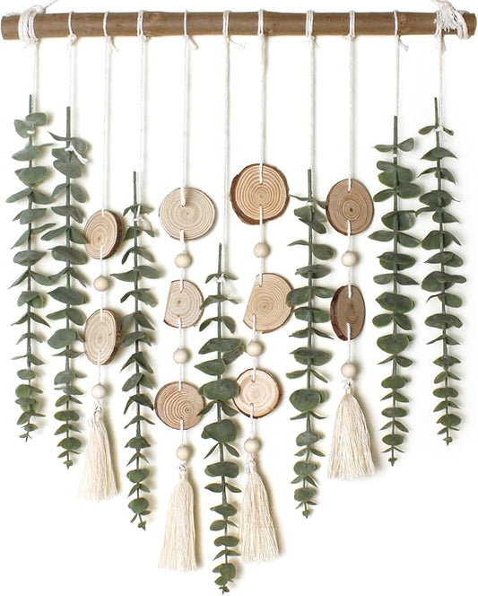 Artificial Eucalyptus Wall Decor Fake Greenery Leaves Stems Wall Hanging Plants by GIAUMA