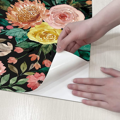 JiffDiff Floral Pattern Self-Adhesive Contact Paper, Oil and Water Resistant - Image 6