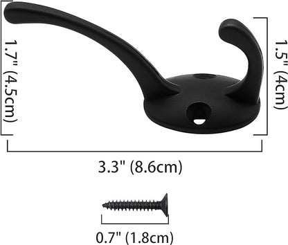 IBosins 32 Pack Black Coat Hooks Wall Mounted - Image 3