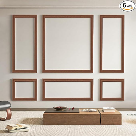 Art3d Pre-Cut Wall Molding Set of 6 pcs, Ready-to-Assemble Wainscoting Panels by Art3d