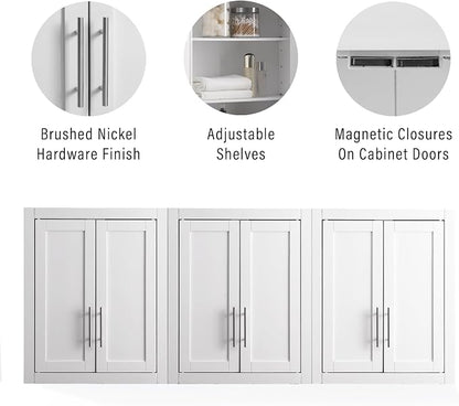 Crosley Furniture Savannah 3-Piece Wall Storage Cabinet, Cabinets - Image 6