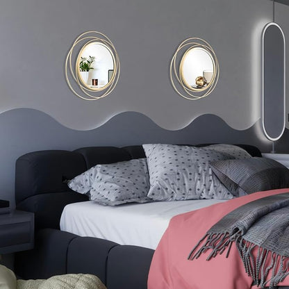 2 Set. Circle Mirrors for Wall Decor for Living Room Bedroom Bathroom Entryway - Image 3