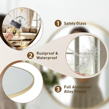 NEWBULIG 20 Inch Round Wall Mirror, Bathroom Mirror - Image 4