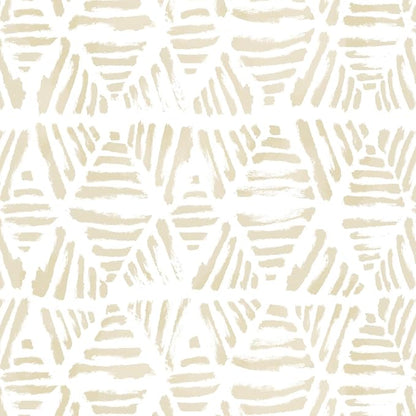 Peel and Stick Wallpaper Boho Wall Paper Geometric Beige and White Contact by Fiula