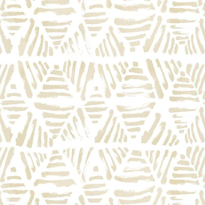 Peel and Stick Wallpaper Boho Wall Paper Geometric Beige and White Contact by Fiula