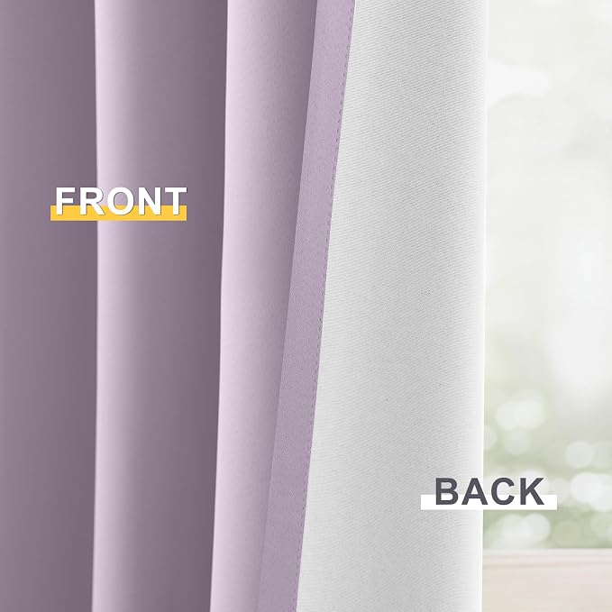 Yakamok 100% Blackout Curtain Panels 96 inches Cold and Light Blocking Drapes - Image 6