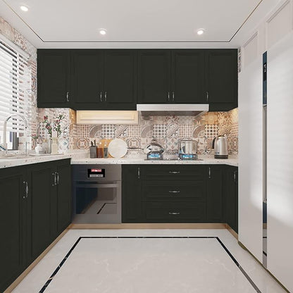 Yancorp 15.7"x787"/65.6 Feet Matte Black Peel and Stick Wallpaper Removable - Image 3