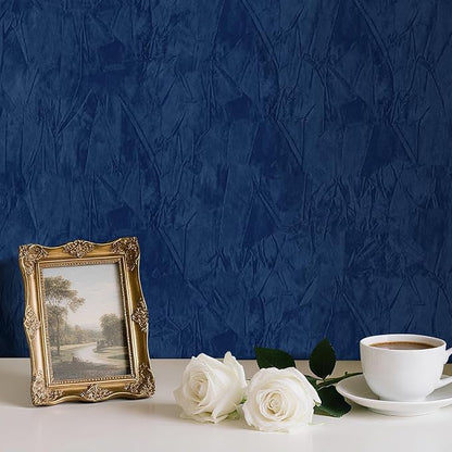 Blue Velvet Fabric Wallpaper Peel and Stick Felt Contact Paper 17.7"x80" - Image 6