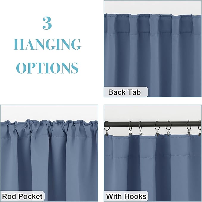 RYB HOME Blackout Curtains for Bedroom, Window Shades Thermal Insulating - Image 2