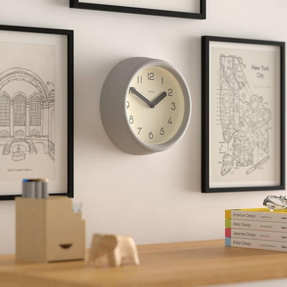 JONES CLOCKS® Fuze wall Clock | Small Round Clock | Gray | Playful Modern Design - Image 4