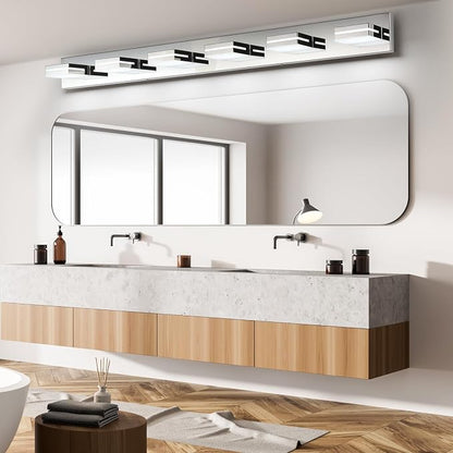 SineRise LED Modern Bathroom Vanity Light Fixtures, Chrome Modern Acrylic - Image 7