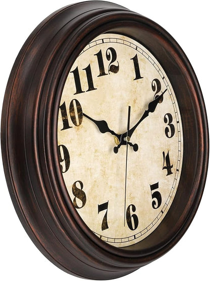 TOPZEA Retro Wall Clock, 12 Inch Silent Non-Ticking Classic Clocks Decorative - Image 2