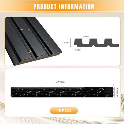 16 Pack Faux Marble Slat Wall Panels - Image 2