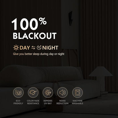 FMFUNCTEX 100% Brown Blackout Curtains - Image 3